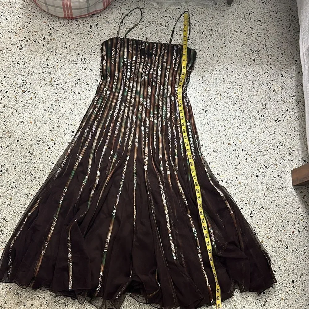 Cache | Dresses | Cache Vintage 9s Midi Cocktail Dress Brown Sexy Backzip  Us 6 | Poshmark
